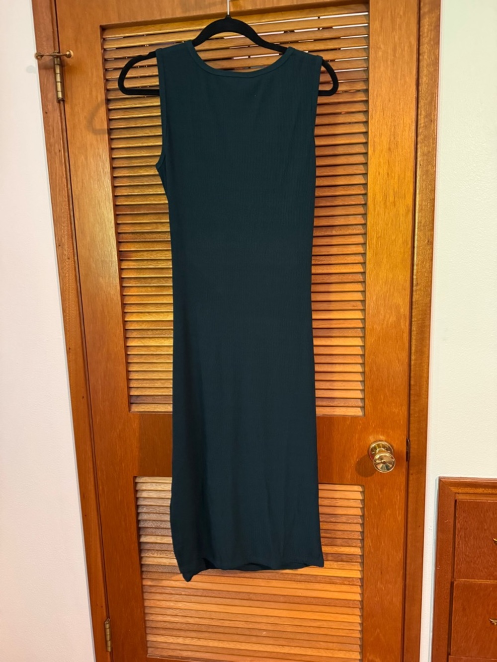 Midi Bodycon Dress Casual Side Slit Sleeveless Knit Cut Out Tank Top Dress - Picture 6 of 6